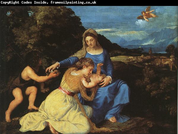  Titian Madonna and Child with the Young St.John the Baptist St.Catherine